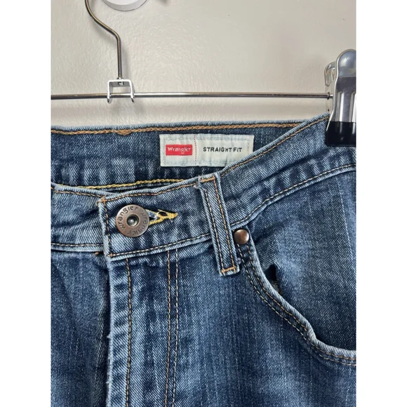 Wrangler Men's Blue Jeans Denim Straight Fit 30x30 Medium Wash Cowboy Ranchers - Picture 3 of 16